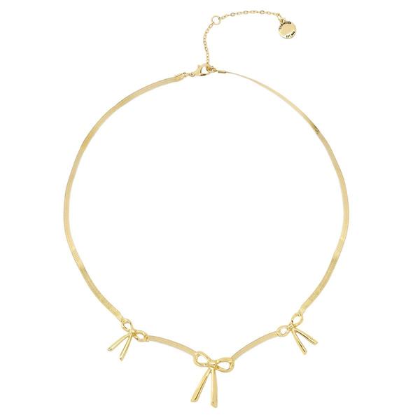 Steve Madden Gold-Tone Bow Bib Necklace