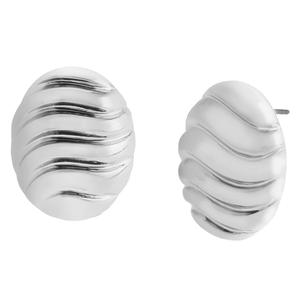 Steve Madden Vintage Silver Textured Stud Earrings