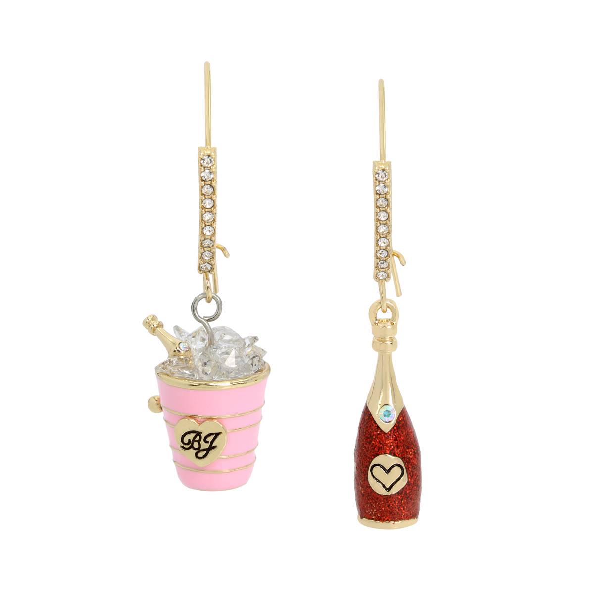 Betsey Johnson Champagne & Ice Bucket Dangle Earrings