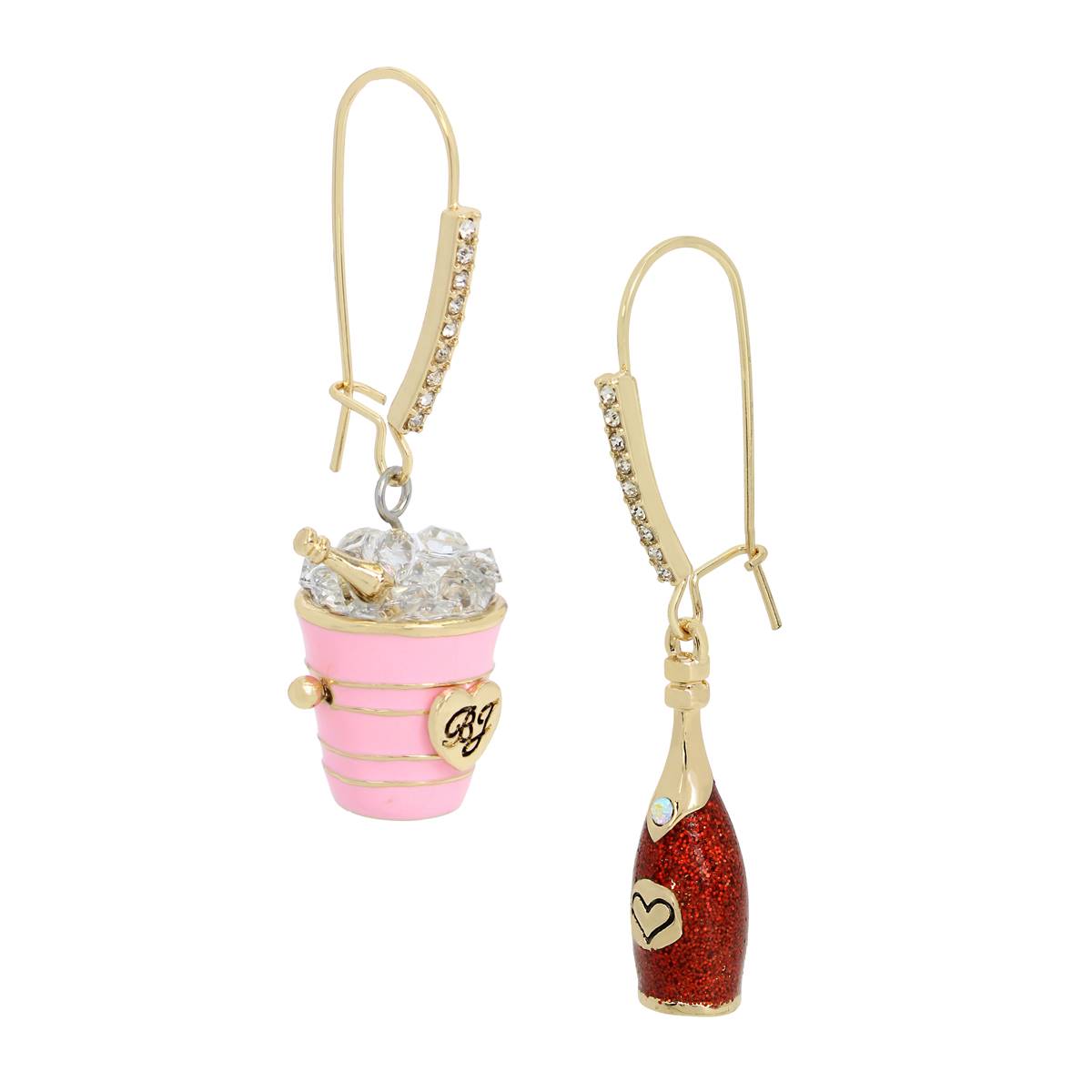 Betsey Johnson Champagne & Ice Bucket Dangle Earrings