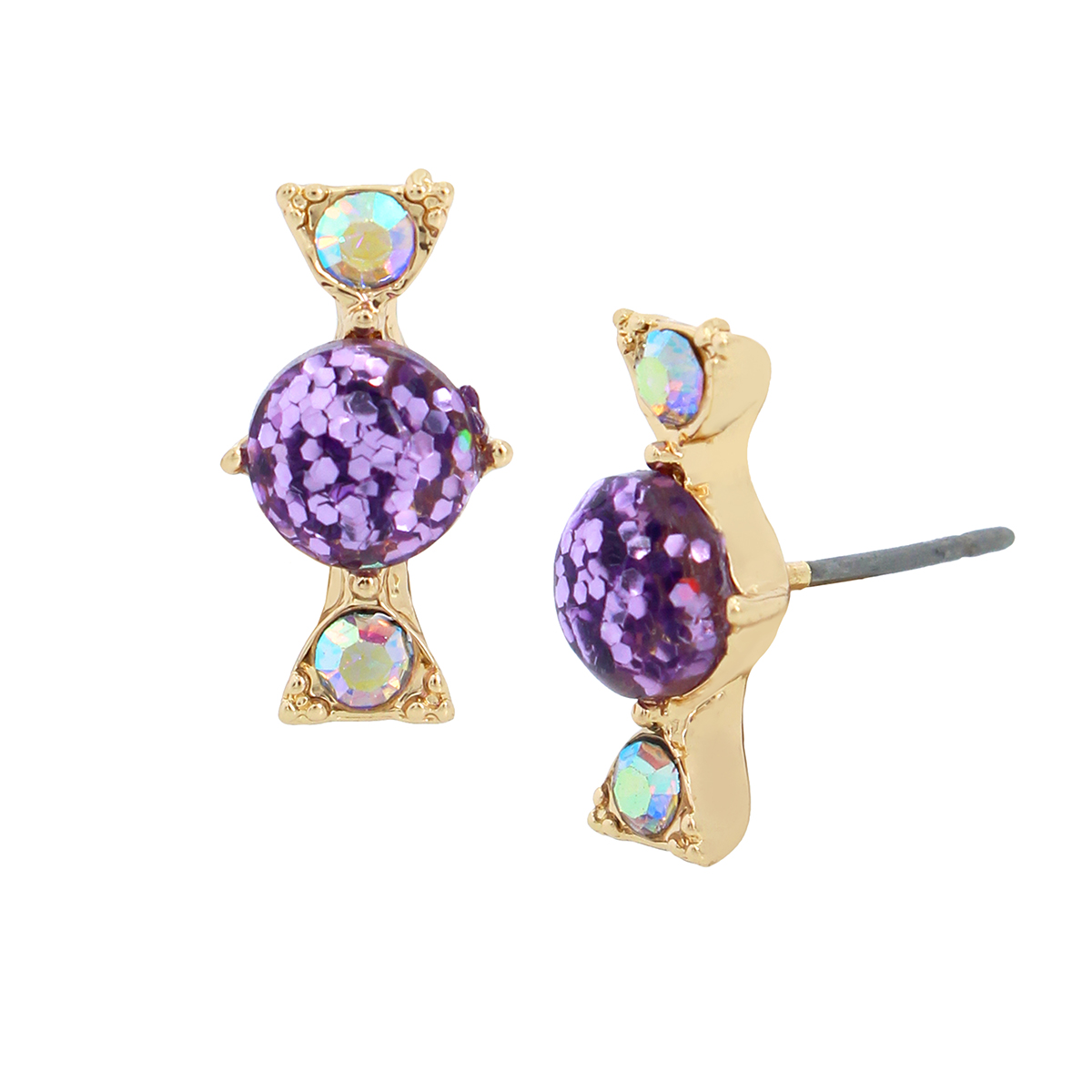 Betsey Johnson Wrapped Candy Motif Stud Earrings