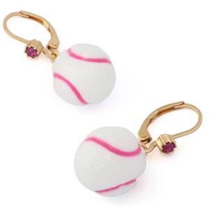 Betsey Johnson Baseball Drop Earrings alternate view