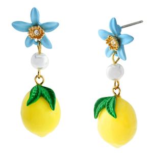 Betsey Johnson Girl Dinner Lemon Drop Earrings
