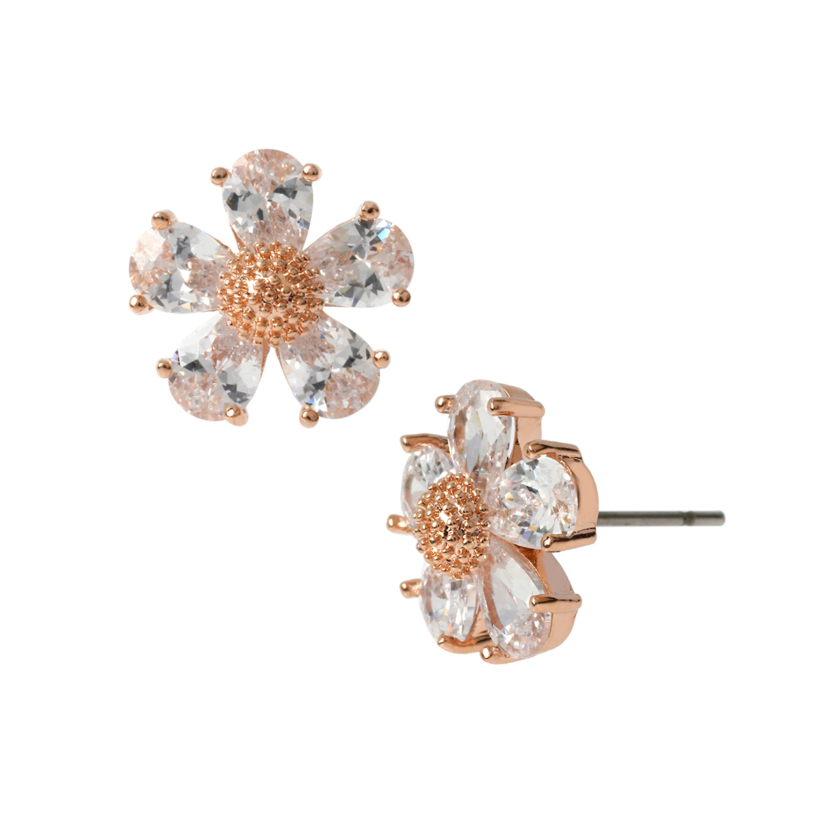 Betsey Johnson CZ Flower Stud Earrings