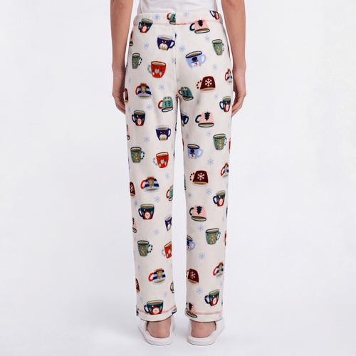 Womens Attraction De Nuit Coffee Time Plush Pajama Bottoms alternate view