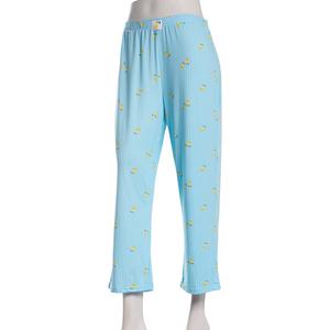 Womens Charmour Lemon Stripe Pajama Capri Pants