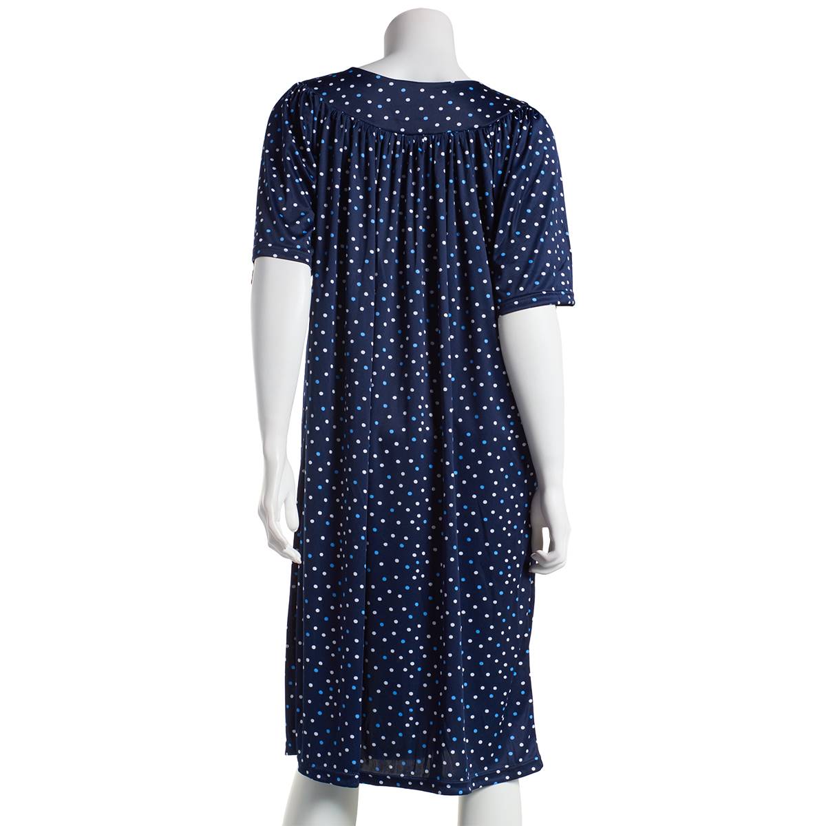 Plus Size Casual Time Elbow Sleeve Dots Nightgown