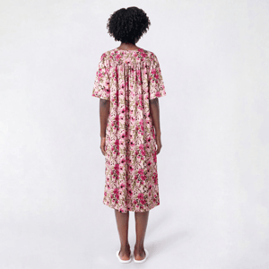 Womens Casual Time Short Sleeve Watercolor Flowers Nightgown alternate view