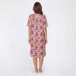 Womens Casual Time Short Sleeve Floral Caftan Nightgown alternate view