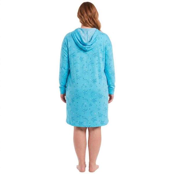 Plus Size Charmour Long Sleeve Star & Moon Hooded Nightshirt alternate view