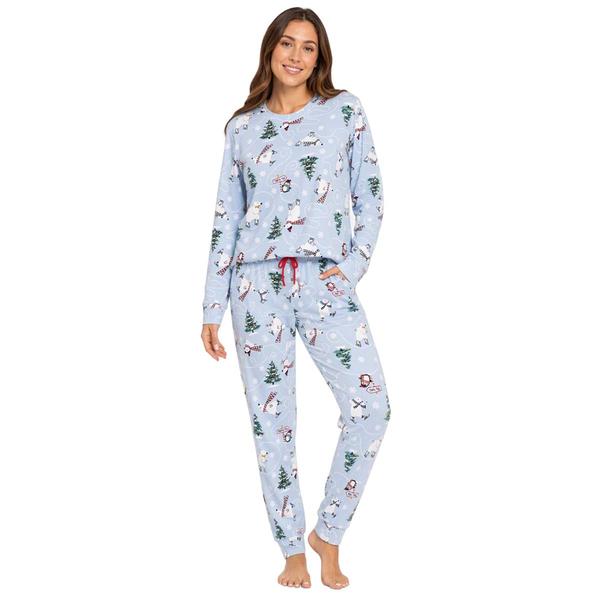 Womens OurFamJam Long Sleeve Polar Bear Jogger Pajama Set