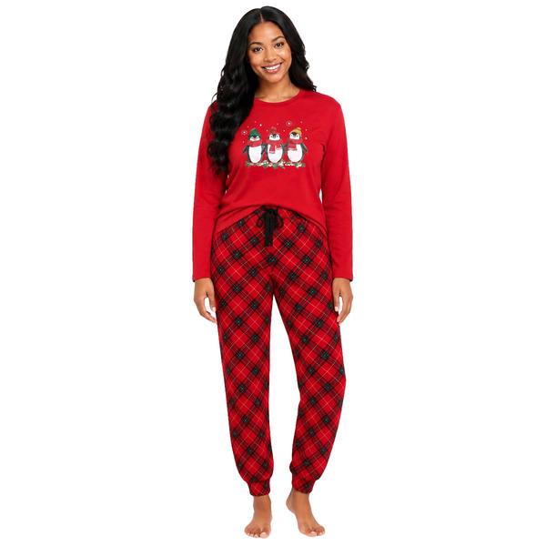 Womens OurFamJam Long Sleeve Penguin Family Joggers Pajama Set