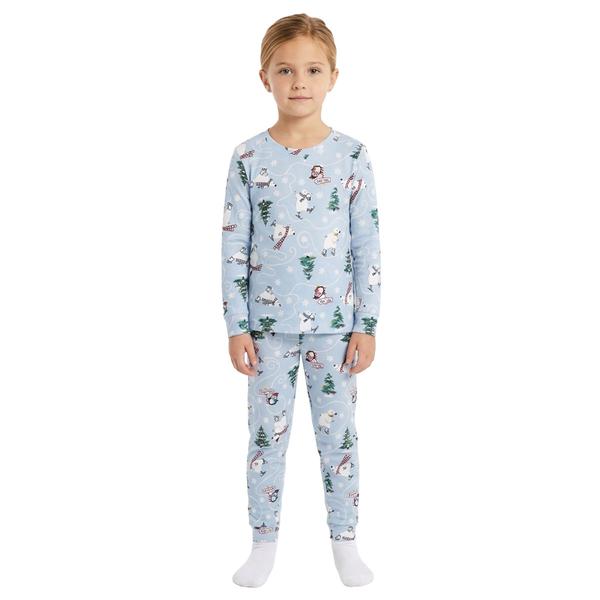 Girls OurFamJam Long Sleeve Polar Bear Jogger Pajama Set