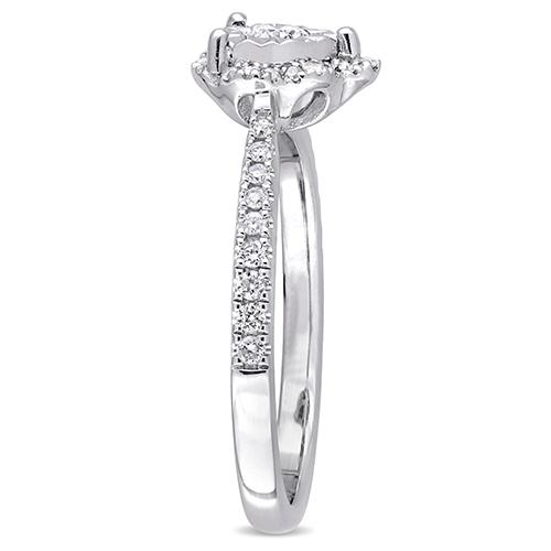 Laura Ashley(R) Sterling Silver 1/3ctw. Diamond Heart Ring alternate view