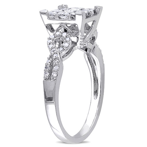 Loveblooms(tm) 10kt. White Gold Princess Cut Diamond Ring