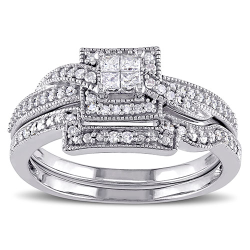 Loveblooms(tm) 10kt. White Gold 1/3ctw. Bridal Set