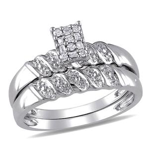 Loveblooms(tm) 1/10ctw. Round Diamond Bridal Ring Set