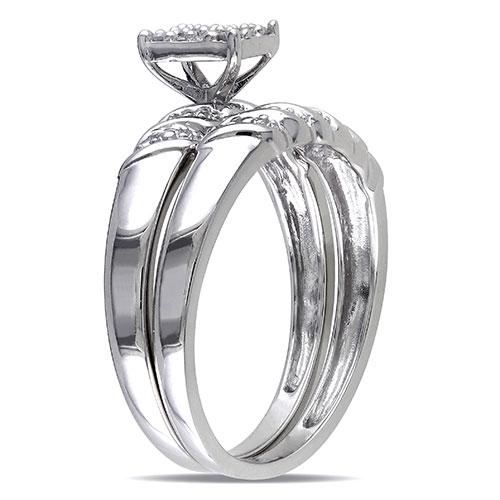Loveblooms(tm) 1/10ctw. Round Diamond Bridal Ring Set alternate view