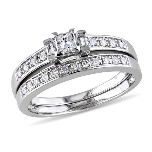 Loveblooms(tm)  Multi-Shape 1/3ctw. Diamonds Bridal Ring Set