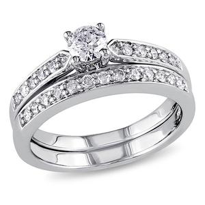 Loveblooms(tm)  Round White 1/2ctw. Diamonds Bridal Ring Set