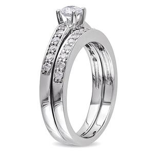 Loveblooms(tm)  Round White 1/2ctw. Diamonds Bridal Ring Set alternate view