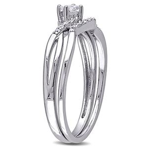 Loveblooms(tm) Princess & Round Diamond Bridal Ring Set alternate view