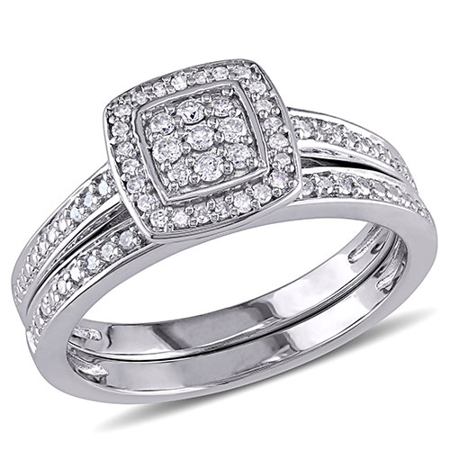 Loveblooms(tm) 1/4ctw. Diamonds Bridal Ring Set