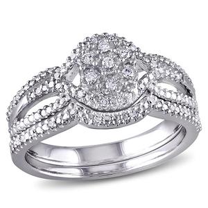 Loveblooms(tm) Round 1/7ctw. Diamonds Bridal Ring Set