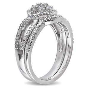 Loveblooms(tm) Round 1/7ctw. Diamonds Bridal Ring Set alternate view