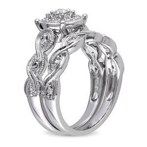 Loveblooms(tm) 1/5ctw. Round Diamonds Bridal Ring Set alternate view