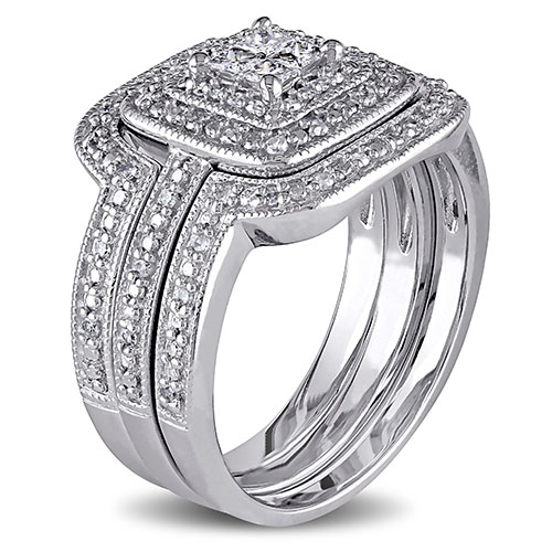 Loveblooms(tm) 3/8ctw. Diamonds Bridal 3 Ring Set