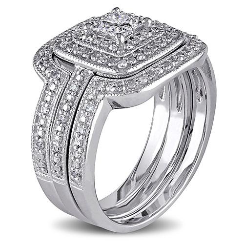 Loveblooms(tm) 3/8ctw. Diamonds Bridal 3 Ring Set alternate view