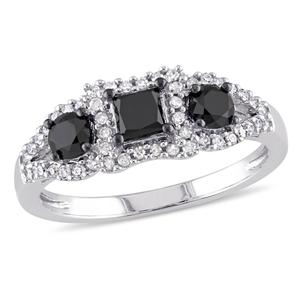 Diamond Classics(tm) 10kt. Gold 1ctw. Black & White Diamond Ring