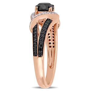 Radiant Rainbow(tm) Rose Gold Black Twist Engagement Ring alternate view