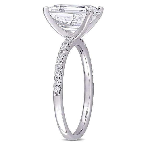 Diamond Classics(tm) 10kt. White Gold Emerald Moissanite Ring alternate view