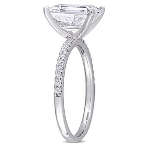 Diamond Classics(tm) 10kt. White Gold Emerald Moissanite Ring alternate view