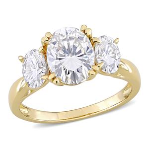 Diamond Classics(tm) 10kt. 3-Stone Yellow Gold Moissanite Ring