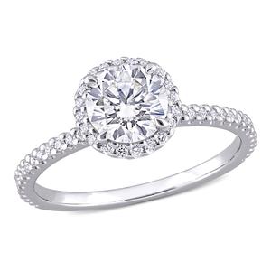 Gemstone Classics(tm) 1 1/4kt. Dew Moissanite Halo Engagement Ring