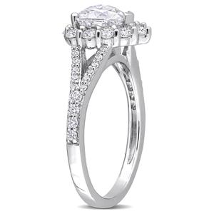 Gemstone Classics(tm) 1 1/2kt. Moissanite Halo Engagement Ring alternate view