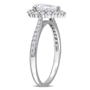 Gemstone Classics(tm) Sterling 1 3/8kt. Dew Moissanite Halo Ring alternate view