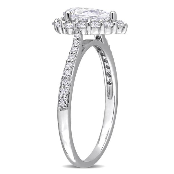 Gemstone Classics(tm) Sterling 1 3/8kt. Dew Moissanite Halo Ring alternate view
