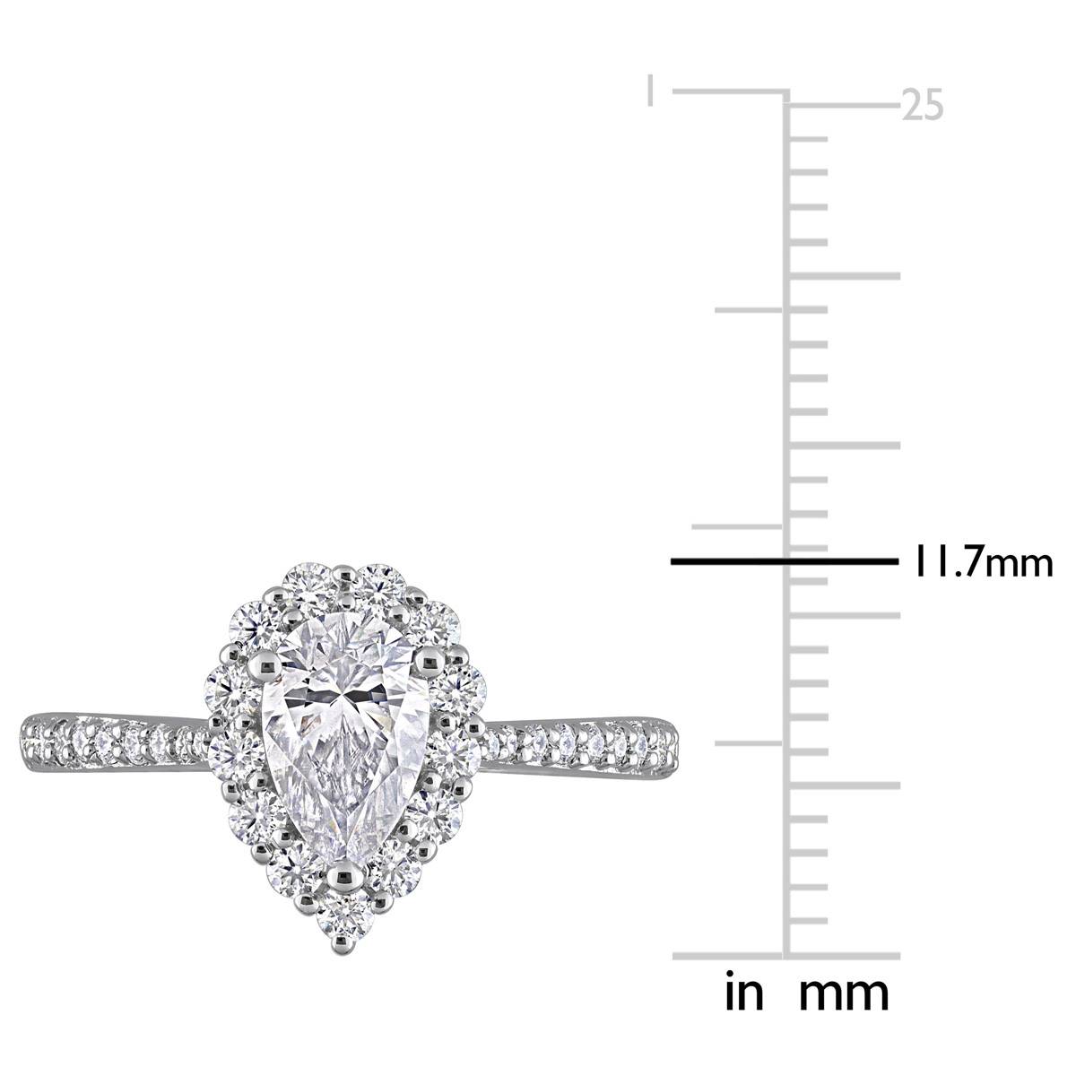 Gemstone Classics(tm) Sterling 1 3/8kt. Dew Moissanite Halo Ring