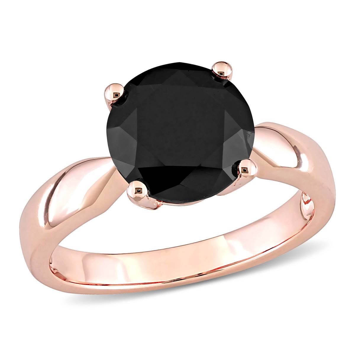 Radiant Rainbow(tm) Rose Gold 3ctw. Black Diamond Ring