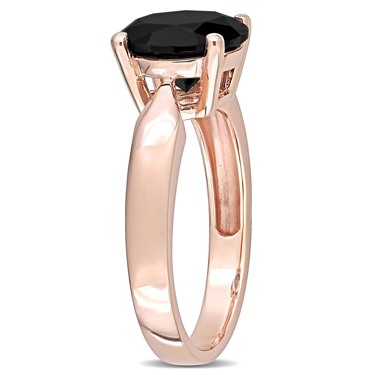 Radiant Rainbow(tm) Rose Gold 3ctw. Black Diamond Ring