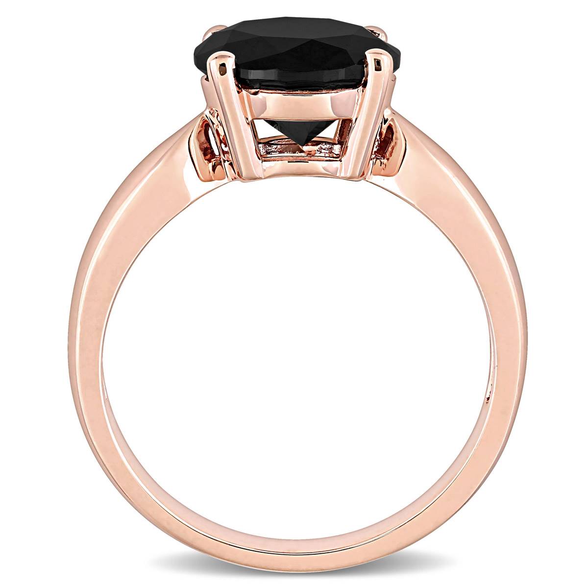 Radiant Rainbow(tm) Rose Gold 3ctw. Black Diamond Ring