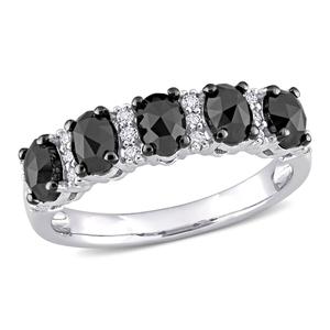 Radiant Rainbow(tm) White Gold Moissanite Semi-Eternity Band