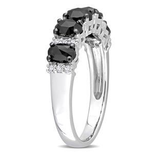 Radiant Rainbow(tm) White Gold Moissanite Semi-Eternity Band alternate view
