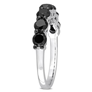Radiant Rainbow(tm) 10kt. White Gold & Black Diamond Eternity Ring alternate view