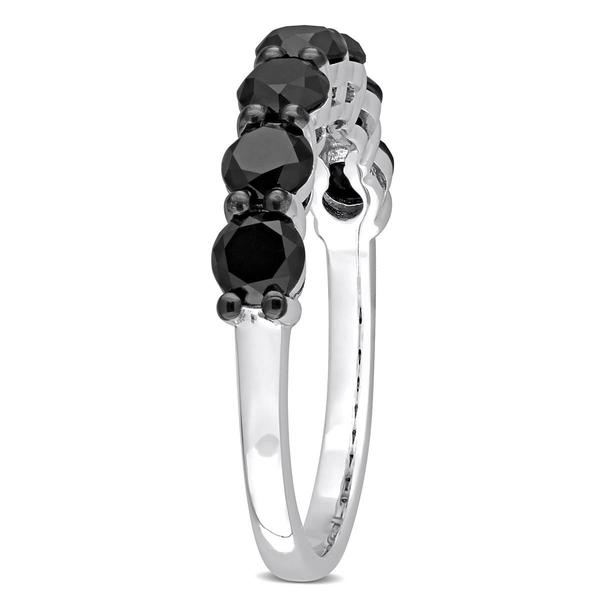 Radiant Rainbow(tm) 10kt. White Gold & Black Diamond Eternity Ring alternate view