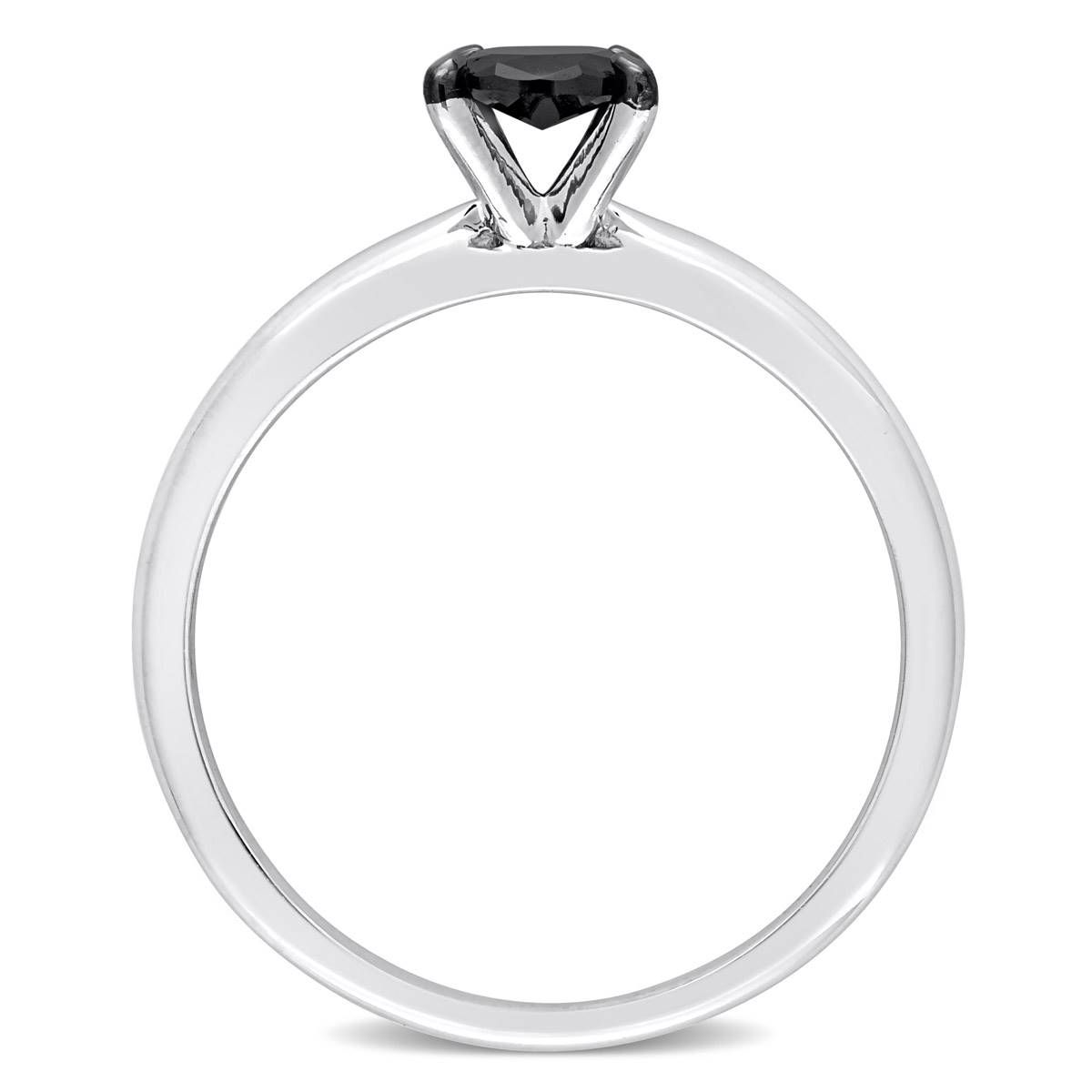 Radiant Rainbow(tm) White Gold Black Diamond Engagement Ring